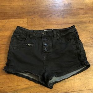free people black denim shorts